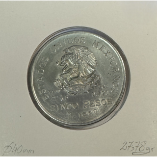 MEXIQUE - 5 PESOS 1952 - Pièce de Monnaie en Argent //... 2