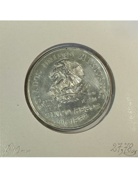 MEXIQUE - 5 PESOS 1953 - Pièce de Monnaie en Argent // TTB (KM 467)