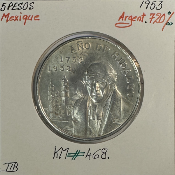 MEXIQUE - 5 PESOS 1953 - Pièce de...