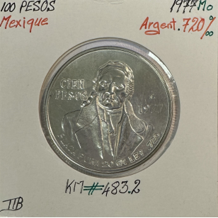 MEXIQUE - 100 PESOS 1977 Mo - Pièce de Monnaie en Argent...