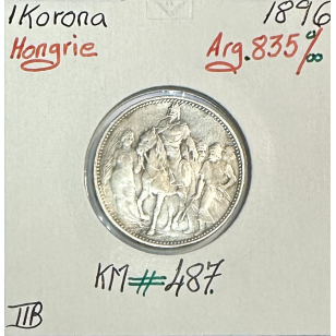 HONGRIE - 1 KORONA 1896 - Pièce de Monnaie en Argent //...