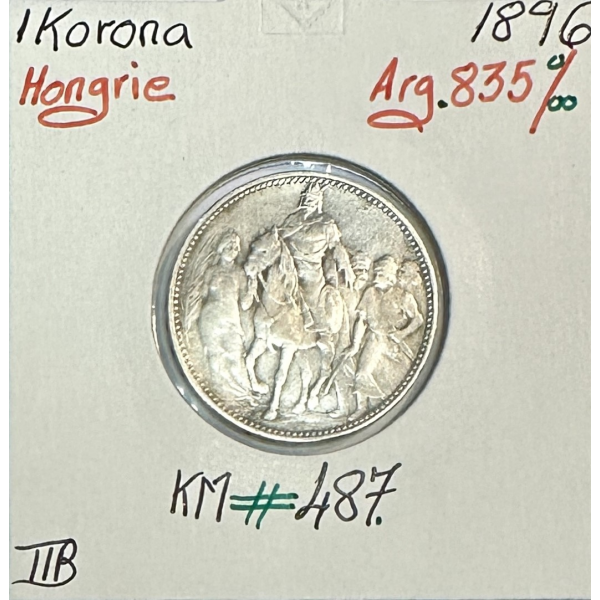 HONGRIE - 1 KORONA 1896 - Pièce de...