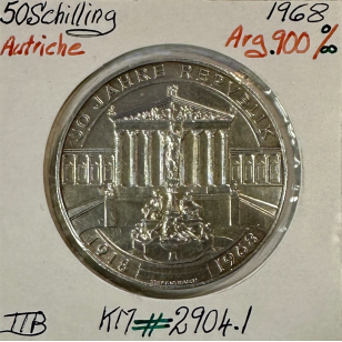 AUTRICHE - 50 SCHILLING 1968 - Pièce de Monnaie en Argent...