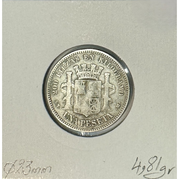 ESPAGNE - 1 PESETAS 1869 SN-M - Pièce...