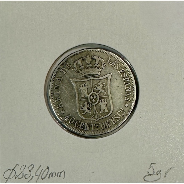 ESPAGNE - 40 CENTIMOS 1866 - Pièce de...