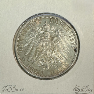 ALLEMAGNE PRUSSE - 3 MARK 1912A - Monnaie en Argent //... 2