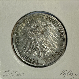 ALLEMAGNE PRUSSE - 3 MARK 1914A - Monnaie en Argent //... 2