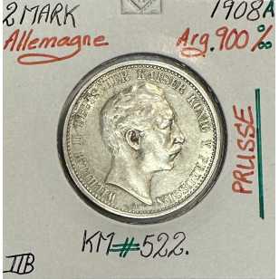 ALLEMAGNE PRUSSE - 2 MARK 1908A - Monnaie en Argent //...