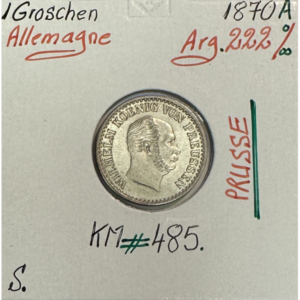 ALLEMAGNE PRUSSE - 1 GROSCHEN - 1870...