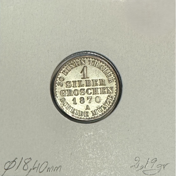 ALLEMAGNE PRUSSE - 1 GROSCHEN - 1870...