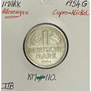 ALLEMAGNE - 1 MARK - 1954 G - Pièce de Monnaie en...