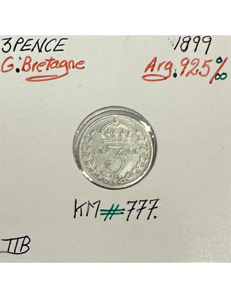 ROYAUME-UNI / GRANDE BRETAGNE (3 Pence 1899) Monnaie en Argent // Qualité : TTB
