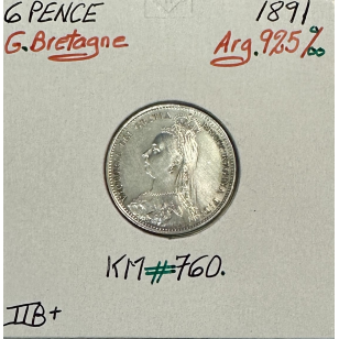 ROYAUME-UNI / GRANDE BRETAGNE (6 Pence 1891) Monnaie en...
