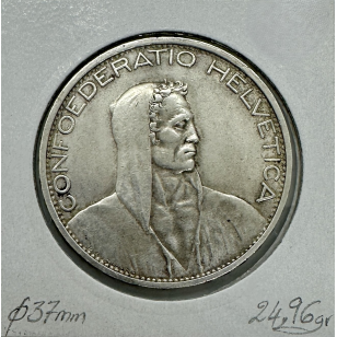 SUISSE - 5 FRANCS 1925 B - Pièce de Monnaie en Argent //... 2