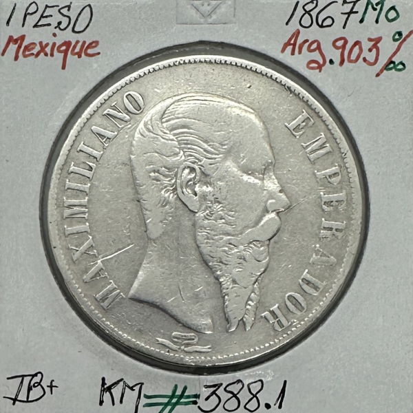MEXIQUE - 1 PESO 1867 Mo - Pièce de...