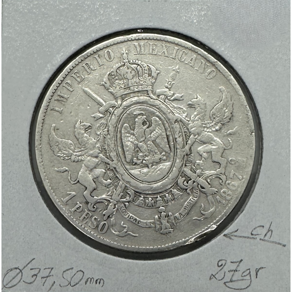 MEXIQUE - 1 PESO 1867 Mo - Pièce de...