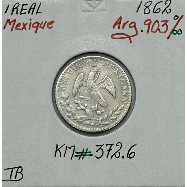 MEXIQUE - 1 REAL 1862 - Pièce de...