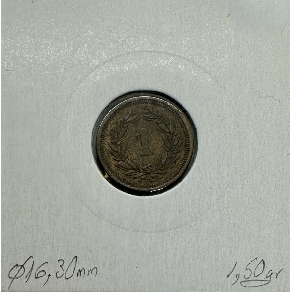 SUISSE - 1 RAPPEN 1877 B - Pièce de...