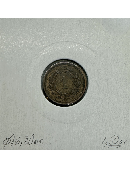 SUISSE - 1 RAPPEN 1877 B - Pièce de Monnaie en Bronze // Qualité : TB