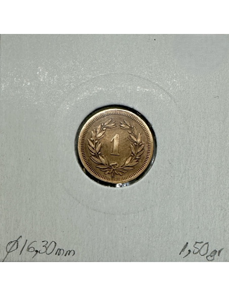 SUISSE - 1 RAPPEN 1876 B - Pièce de Monnaie en Bronze // Qualité : TB