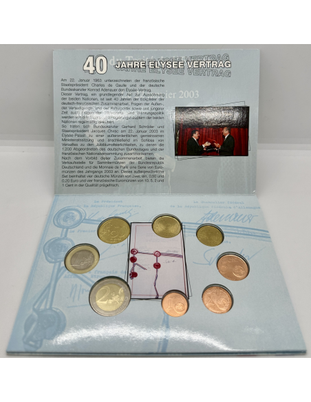 France Allemagne - Série des Euros 2003 en BU // Coffret BRILLANT UNIVERSEL