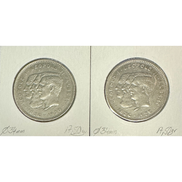 BELGIQUE - 10 FRANCS 1930 X 2 - 2...