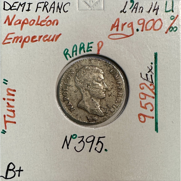 DEMI FRANC NAPOLEON EMPEREUR - L'AN...