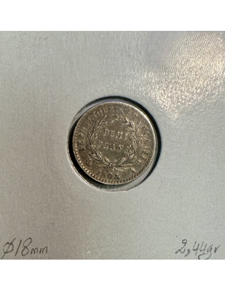 DEMI FRANC NAPOLEON EMPEREUR - 1807A - TETE DE NEGRE - Monnaie en Argent (TB)