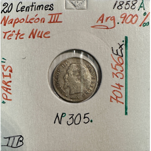 20 CENTIMES NAPOLEON III - 1858A - Pièce de monnaie en...