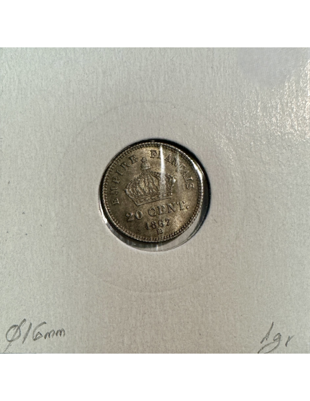 20 CENTIMES NAPOLEON III (1867BB) Pièce de monnaie en Argent // Qualité : TTB