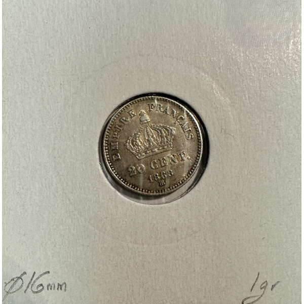 20 CENTIMES NAPOLEON III - 1868BB -...