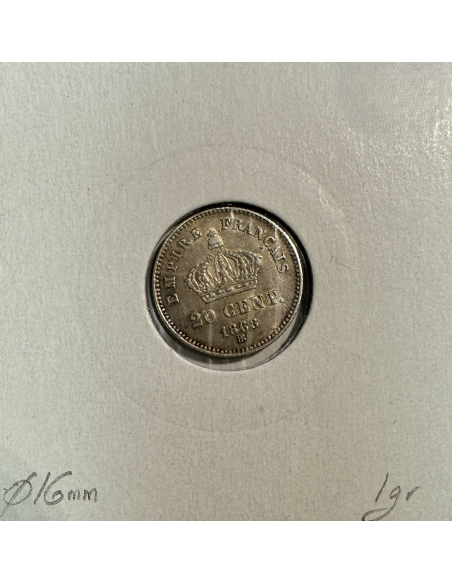 20 CENTIMES NAPOLEON III - 1868BB - Pièce de monnaie en Argent // TTB