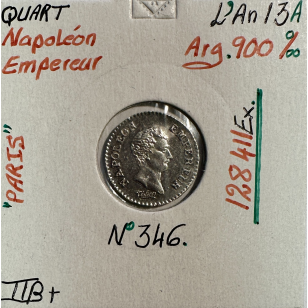 QUART DE FRANC NAPOLEON EMPEREUR (L'AN 13 A) Pièce de...