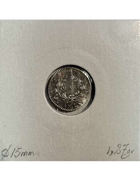 QUART DE FRANC NAPOLEON EMPEREUR (L'AN 13 A) Pièce de Monnaie en Argent // TTB