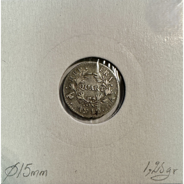 QUART DE FRANC BONAPARTE 1ER CONSUL...
