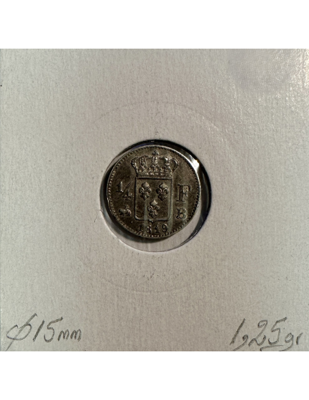 1/4 FRANC - LOUIS XVIII - 1819 B - Pièce de Monnaie en Argent // TTB