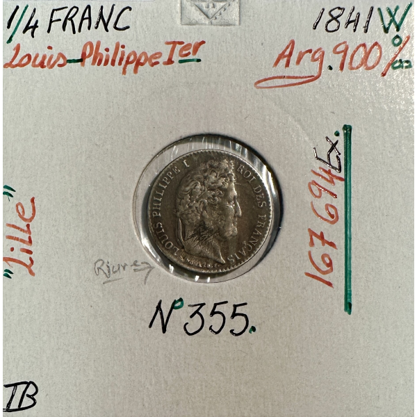 1/4 FRANC LOUIS-PHILIPPE 1er (1841W)...