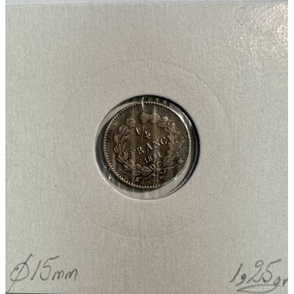 1/4 FRANC LOUIS-PHILIPPE 1er (1841W)...