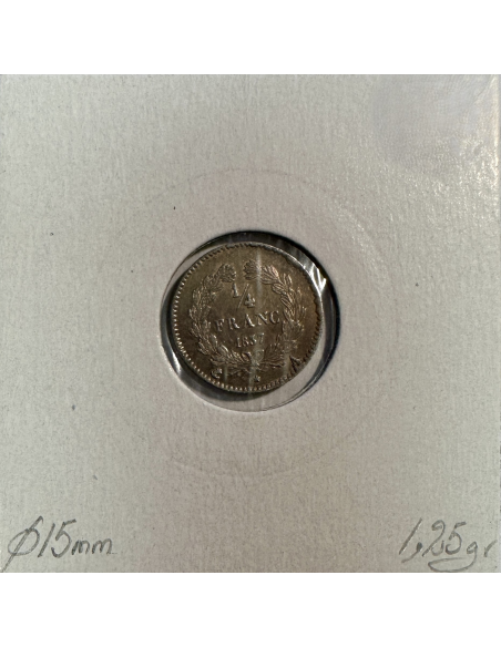 1/4 FRANC LOUIS-PHILIPPE 1er (1837A) Monnaie en Argent // Qualité : TTB