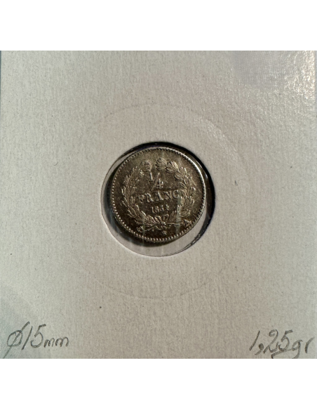 1/4 FRANC LOUIS-PHILIPPE 1er (1834A) Monnaie en Argent // TTB (REF 2)