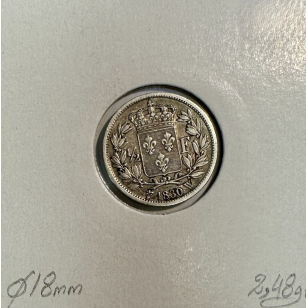 1/2 FRANC CHARLES X (1830W) Pièce de Monnaie en Argent //... 2