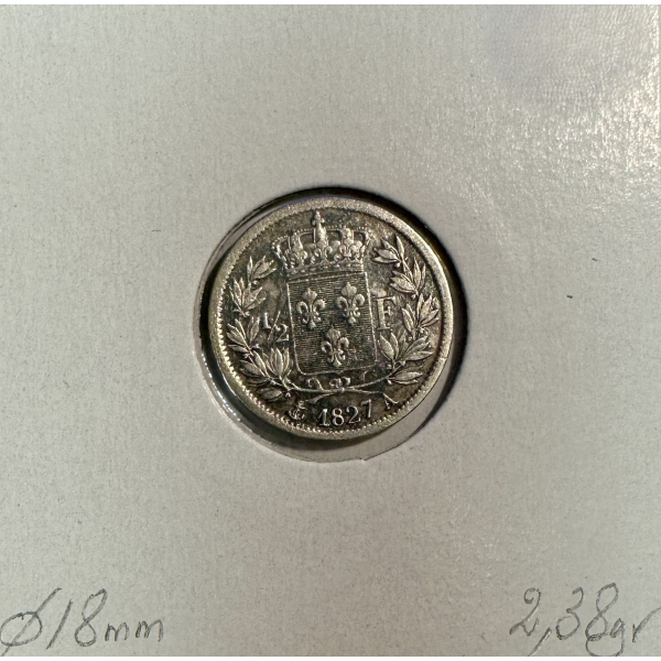 1/2 FRANC CHARLES X (1827A) Pièce de...