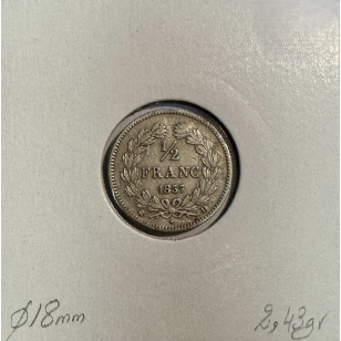 1/2 FRANC LOUIS-PHILIPPE 1er (1837D) Monnaie en Argent //... 2