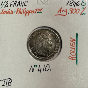 1/2 FRANC LOUIS-PHILIPPE 1er (1846B) Monnaie en Argent //...