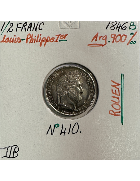 1/2 FRANC LOUIS-PHILIPPE 1er (1846B) Monnaie en Argent // Qualité : TTB