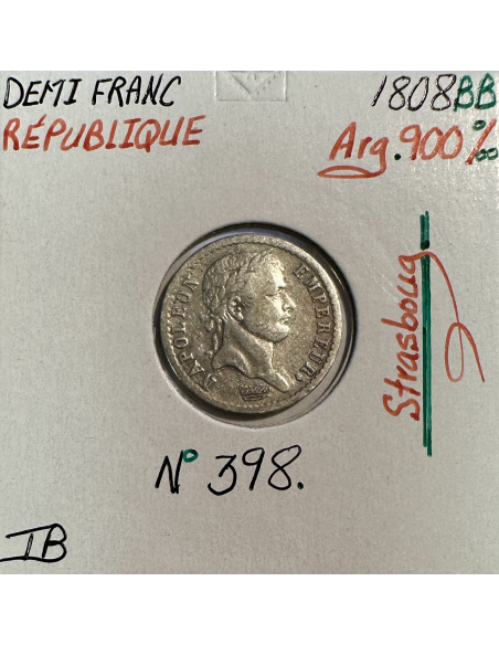 DEMI FRANC REPUBLIQUE (1808BB) Pièce de monnaie en Argent // Qualité : TB