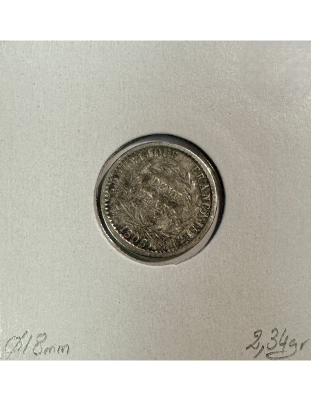 DEMI FRANC REPUBLIQUE (1808BB) Pièce de monnaie en Argent // Qualité : TB
