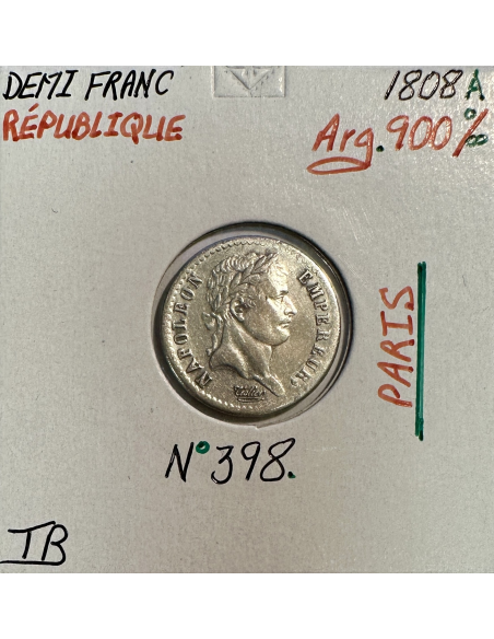 DEMI FRANC REPUBLIQUE (1808A) Monnaie en Argent // Qualité : TB (REF 2)