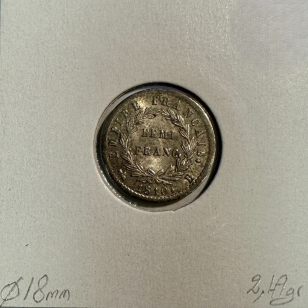 DEMI FRANC EMPIRE - 1810 B - Pièce de monnaie en Argent... 2