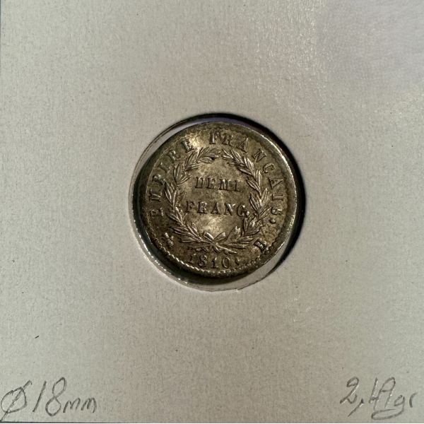 DEMI FRANC EMPIRE - 1810 B - Pièce de...